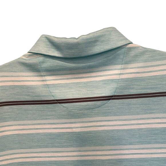 Ben Hogan Performance Men's 3-Button Striped Golf Polo Shirt Sz XXL in Turquoise - Picture 10 of 13